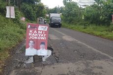Ketika Poster Jokowi-Ma'ruf Dijadikan Penanda Jalan Berlubang di Malang