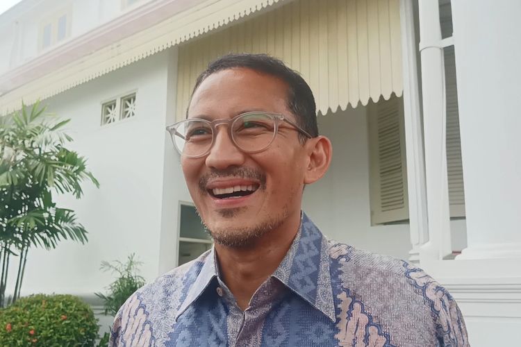 Ketua Bappilu PPP, Sandiaga Uno di Kompleks Istana Kepresidenan, Jakarta, Jumat (22/3/2024).
