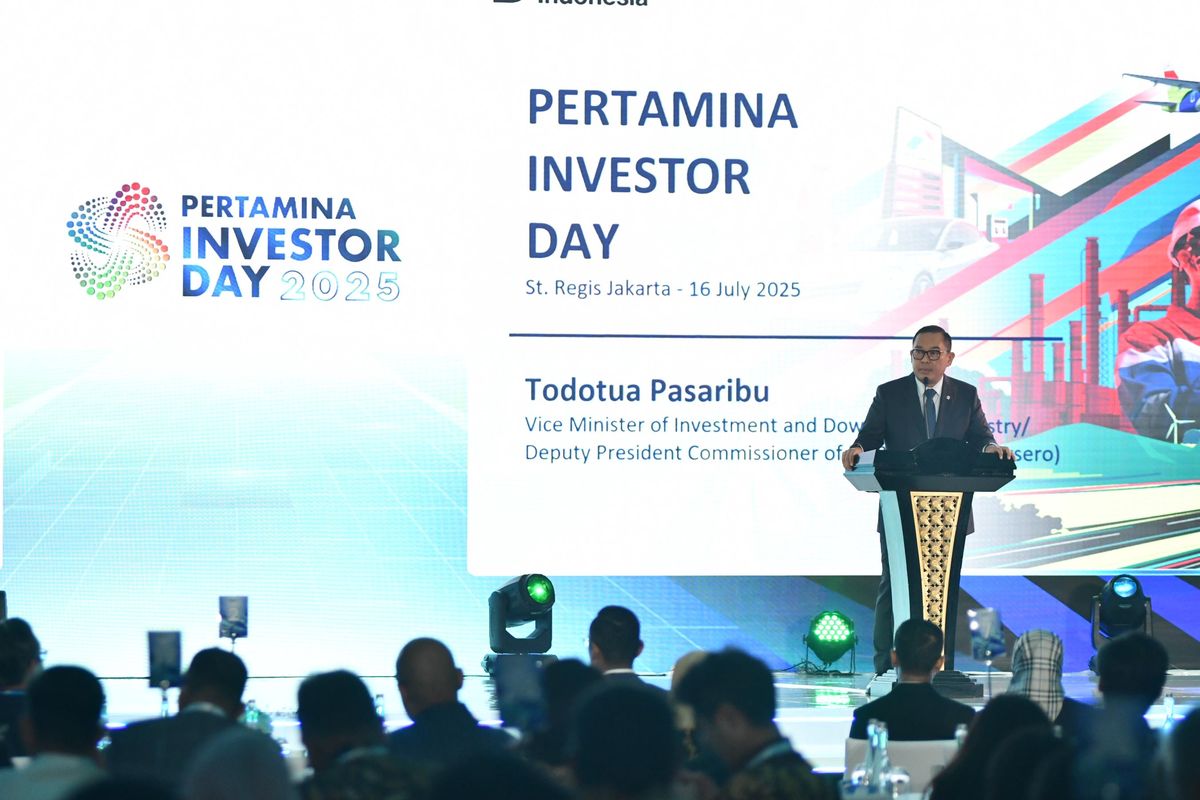Wakil Komisaris Utama Pertamina Todotua Pasaribu dalam acara Pertamina Investor Day 2025 di Jakarta, Rabu (16/7/2025).