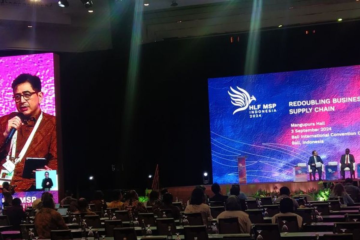 Ketua Kadin Indonesia Arsjad Rasjid menjadi salah satu pembicara pada panel diskusi Forum Tingkat Tinggi Kemitraan Multi-Pihak dan Forum Indonesia-Afrika (IAF) di Nusa Dua, Kabupaten Badung, Bali, Selasa (3/9/2024).