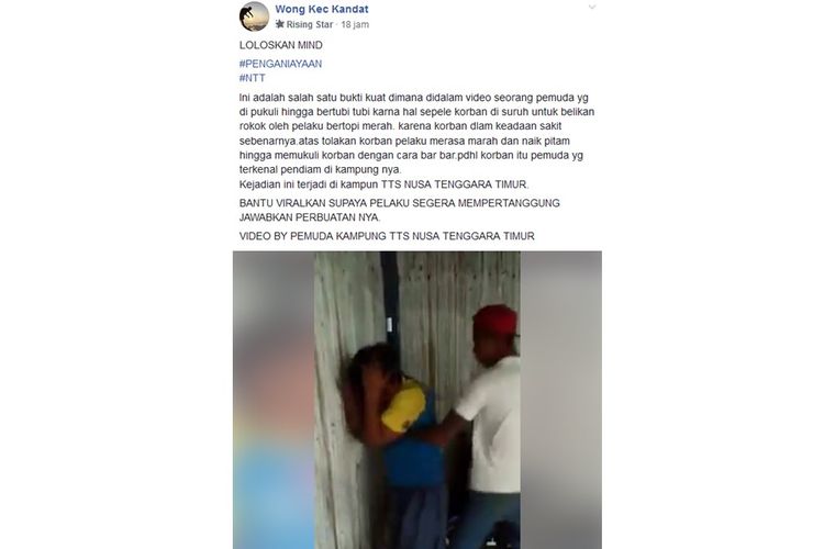 Tangkapan layar dari video viral mengenai pemuda yang dikeroyok di Kupang, Nusa Tenggara Timur (NTT).