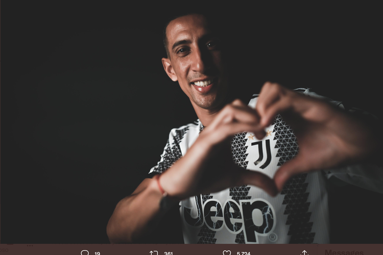 Angel Di Maria resmi diperkenalkan sebagai pemain Juventus pada Jumat (8/7/2022). Di Maria dikontrak selama satu tahun sampai 2023.