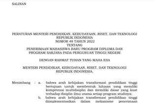 Aturan Lengkap Seleksi Penerimaan Mahasiswa Baru 2023