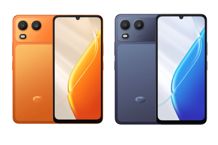 Pilihan warna Itel A200, yakni Comet Orange dan Nightly Blue. 