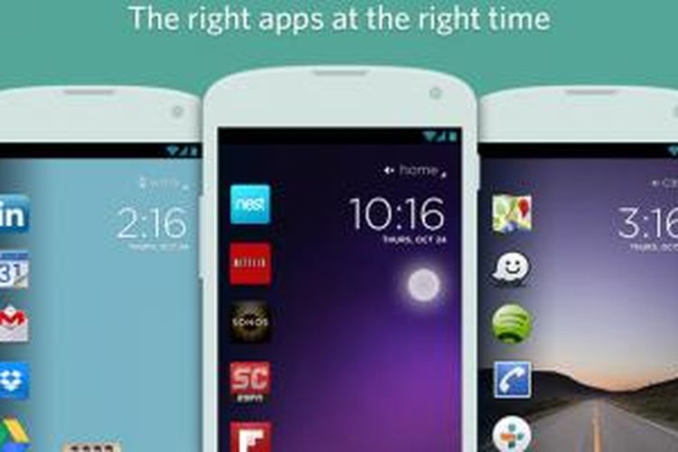Tampilan aplikasi Cover di lockscreen Android
