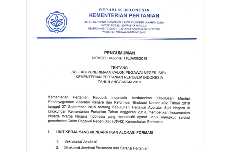 Kementan Buka Cpns 2019 Untuk Jalur Smk D Iii Dan S1 Ini Perinciannya Halaman All Kompas Com