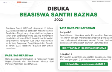 Beasiswa Santri Baznas 2022 Dibuka, Cek Syarat dan Besaran ...