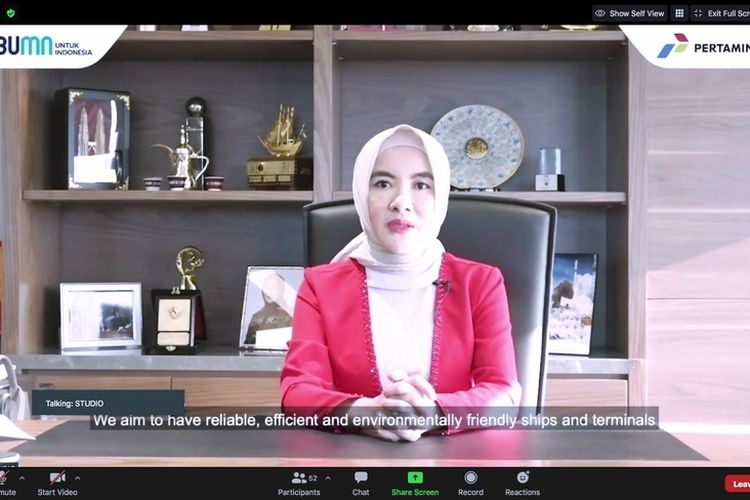 CEO PT Pertamina (Persero) Nicke Widyawati di Paviliun Indonesia pada Dubai Expo, Jumat (18/3/2022)