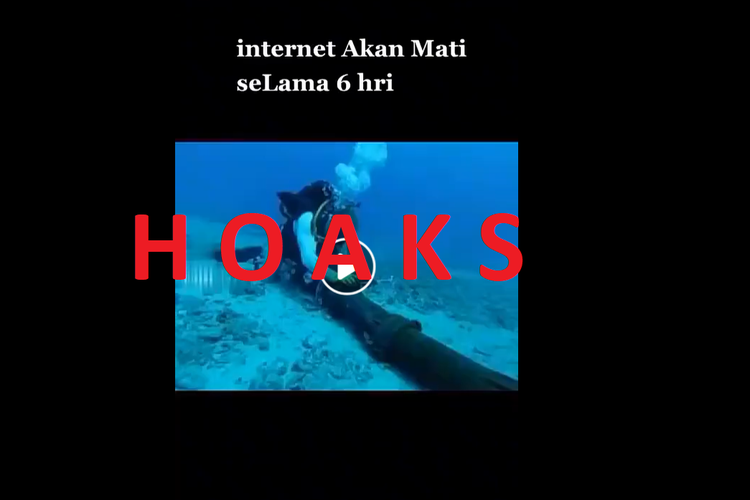 Di media sosial, beredar video yang menyebutkan bahwa internet akan mati selama 6 hari karena adanya perbaikan kabel bawah laut. Informasi ini tidak benar. 