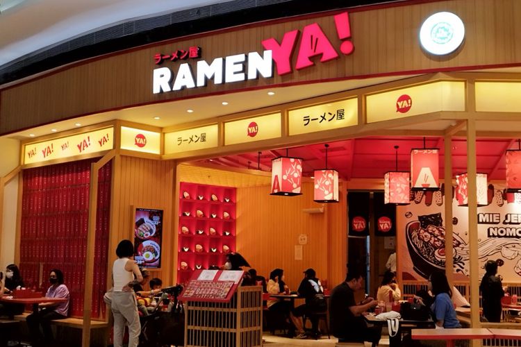 Restoran ramen di Lippo Mall Puri, Jakarta Barat, Senin (6/6/2023). Pegawai restoran ini diduga ditonjok pengemudi ojek online.