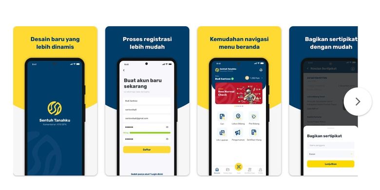 Aplikasi Sentuh Tanahku untuk membantu cara cek sertifikat tanah online.