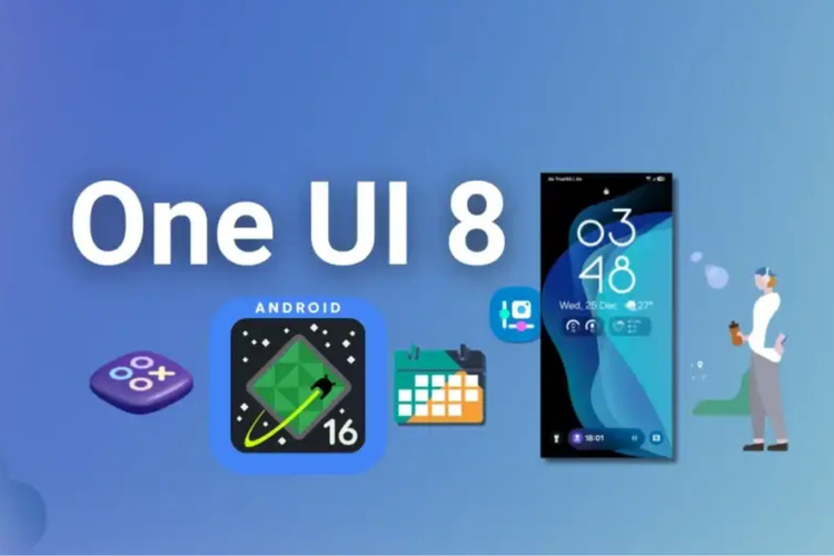 Ilustrasi pembaruan antarmuka One UI 8 Samsung yang dipastikan akan meluncur sekitar bulan Juni hingga September 2025. One UI 8 disebut akan dijalankan di atas sistem operasi (OS) Android 16 yang dijadwalkan meluncur pada Juni 2025. 