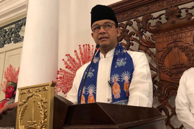 Gubernur DKI Jakarta Anies Baswedan di Balai Kota DKI Jakarta, Jumat (31/8/2018). 