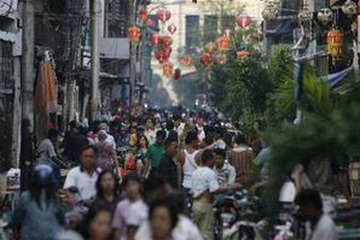 Suasana kawasan Petak Sembilan, Taman Sari, Jakarta Barat.