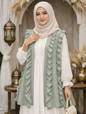 Baju rompi lepas ruffle (AI)