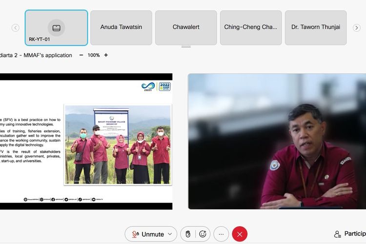 Kepala BRSDM I Nyoman Radiarta saat menjadi pembicara dalam Webinar on Actions Towards More Sustainable Food System.
