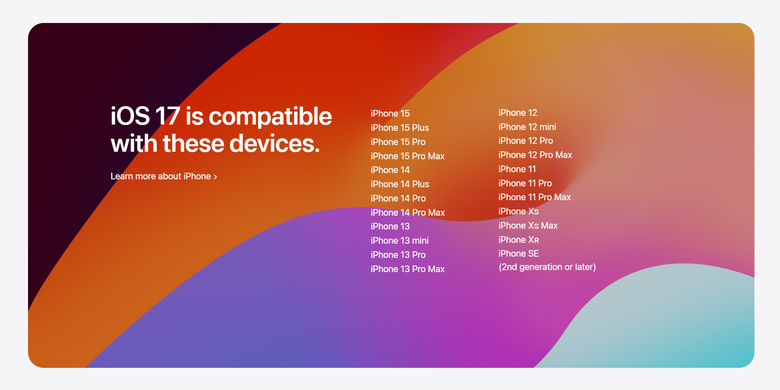 Daftar model iPhone yang kebagian update iOS 17 pada 18 September 2023.