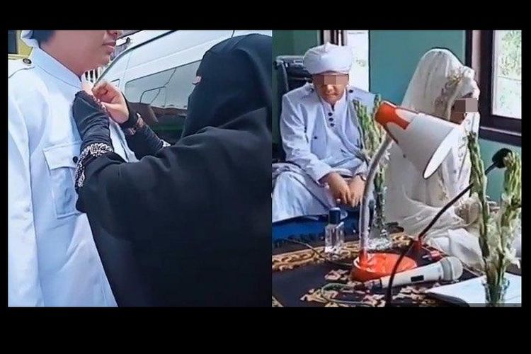 Viral video wanita antar suami menikah, jadi saksi ijab kabul dan memeluk istri kedua. 