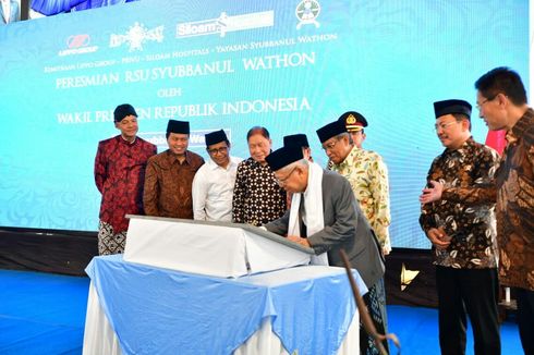 Resmikan RS, Ma'ruf Ingatkan Pentingnya Gotong Royong