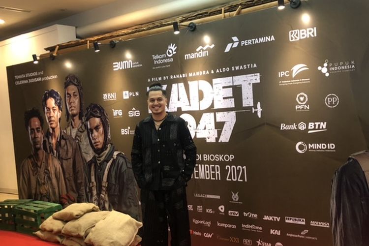 Kevin Julio di Gala Premiere film Kadet 1947 di XXI Senayan, Jakarta Pusat, Senin (22/11/2021).