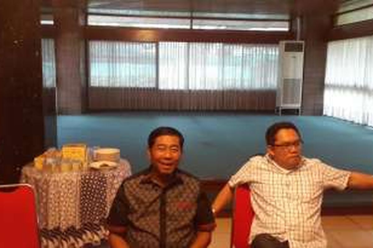 Ketua DPW PPP DKI Jakarta Abraham Lunggana 'Lulung' dan Ketua DPD PDIP Jakarta Boy Sadikin di rumah Boy, Jalan Borobudur No. 2, Menteng, Jakarta Pusat, Selasa (8/3/2016).