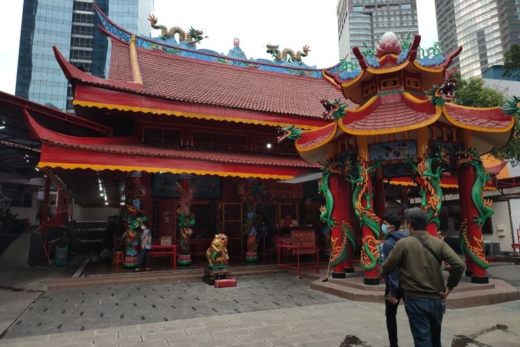 Suasana Vihara Amurva Bhumi di kawasan Setiabudi, Jakarta Selatan, Selasa (25/1/2022).