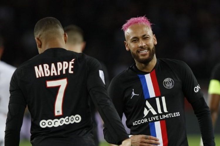 Kylian Mbappe dan Neymar tampil di laga PSG vs Montpellier pada Ligue 1 Perancis, Minggu (2/2/2020) dini hari WIB.