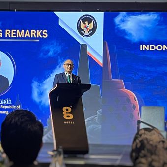 Konsul Jenderal Republik Indonesia (Konjen RI) Penang Wanton Saragih dalam acara 'Promosi Destinasi Wisata Indonesia dan Promosi Pemanfaatan kerja sama QR Cross Border Payment' di Penang, Rabu (3/12/2025).