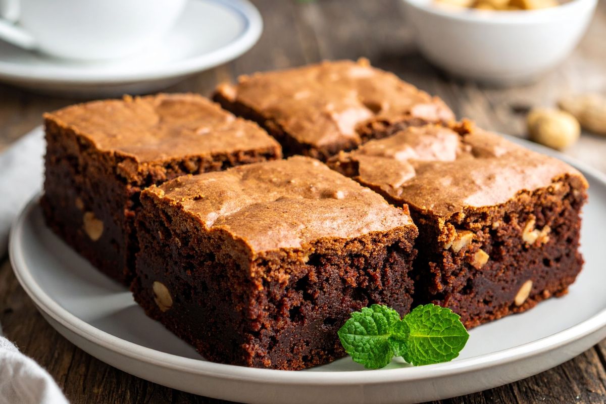 Fudgy brownies memiliki tekstur yang lembut dan lembap.