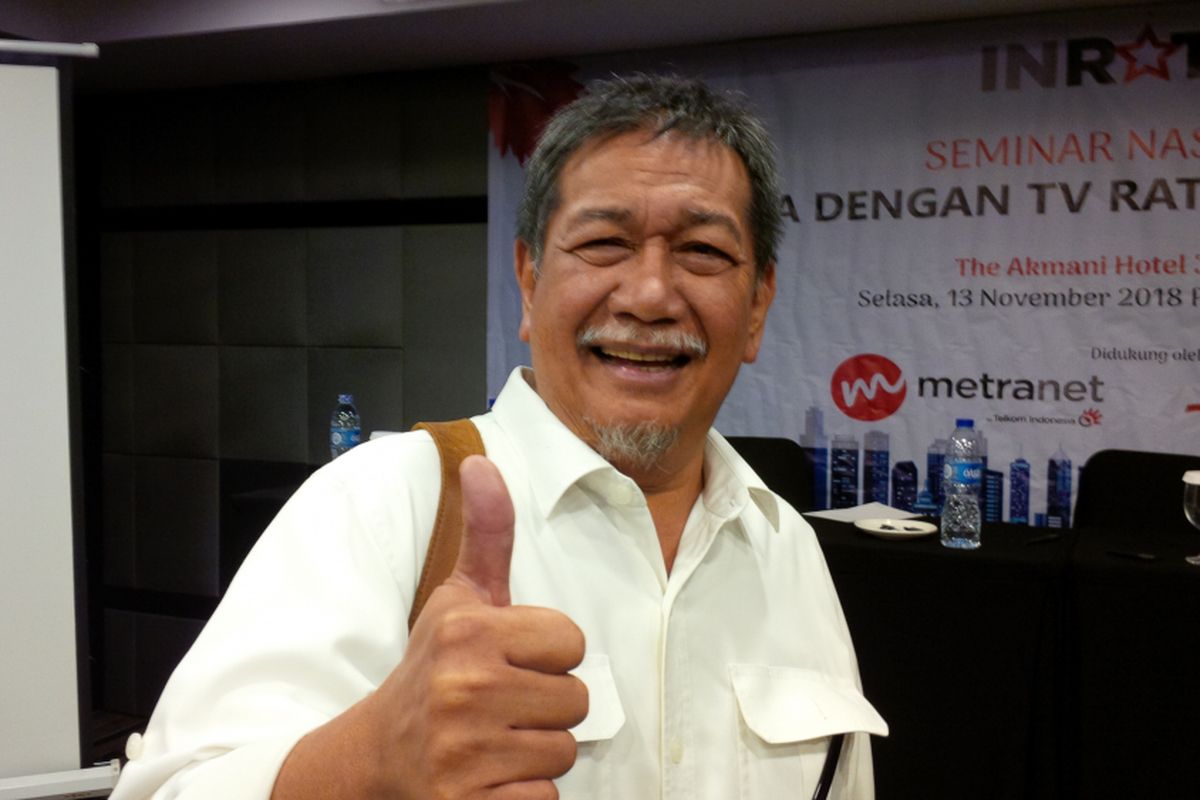 Deddy Mizwar menghadiri acara Seminar Nasional dengan tema Ada Apa dengan TV Rating Indonesia bersama Inrate di The Akmani Hotel, Gondangdia, Jakarta Pusat, Selasa (13/11/2018).