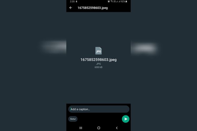 Ilustrasi fitur document caption di WhatsApp.