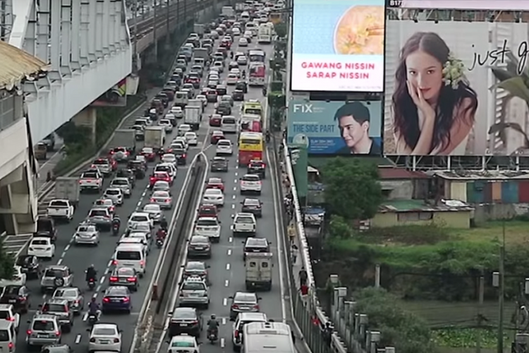 Kemacetan lalu lintas di Manila, Filipina.