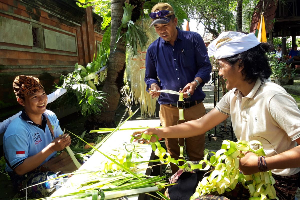 Lokasi sembahyang jemaat di Pura Aditya Jaya, Rawamangun, Jakarta Timur, Selasa (5/3/2019)