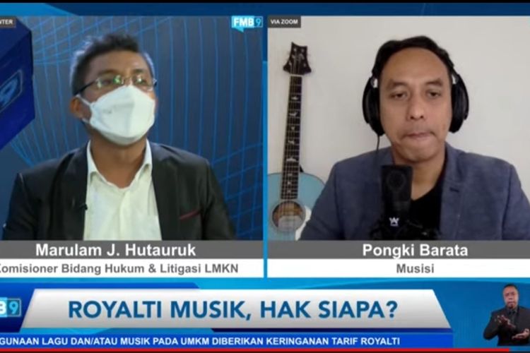 Marulam dan Pongki Barata dalam acara Diskusi Forum Merdeka Barat (FMB) 9 virtual, Senin (21/6/2021). 