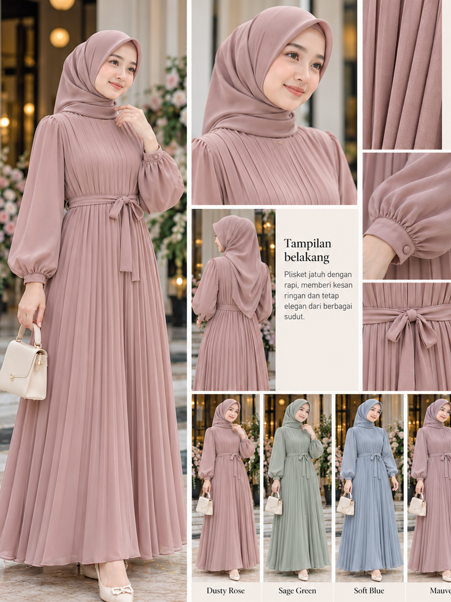 Gamis Plisket, Memberikan Kesan Anggun.