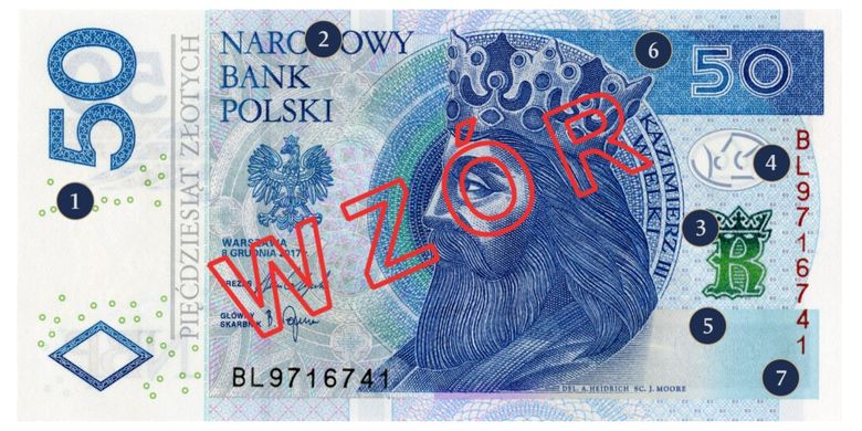 Uang kertas zloty sebagai mata uang Polandia.