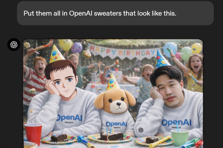 Ilustrasi generasi gambar di ChatGPT yang bisa memasukkan teks dan elemen tambahan ke gambar yang sudah ada.