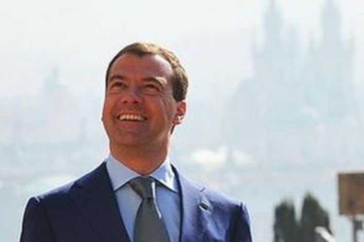 Wakil Ketua Dewan Keamanan Rusia Dmitry Medvedev saat berada di Praha, Republik Ceko, tahun 2010. Saat itu dia masih menjadi presiden Rusia.