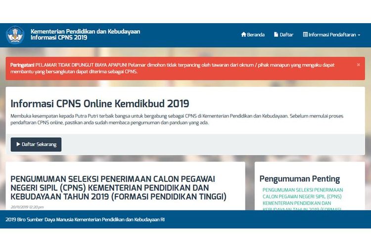 Update Cpns 2019 41 000 Orang Lamar Cpns Kemendikbud