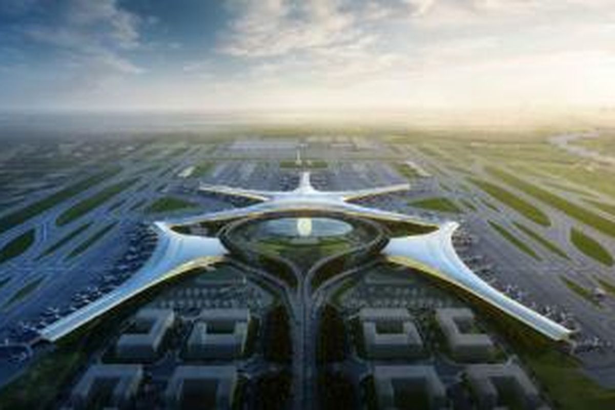 Atkins dan China Southwest Architectural Design and Research Institute (CSWADI) akhirnya berkolaborasi mendesain rancangan induk Bandara Qingdao.