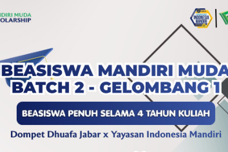 Beasiswa S1 Mandiri Muda, Kuliah Gratis bagi Pelajar dari Keluarga Prasejahtera