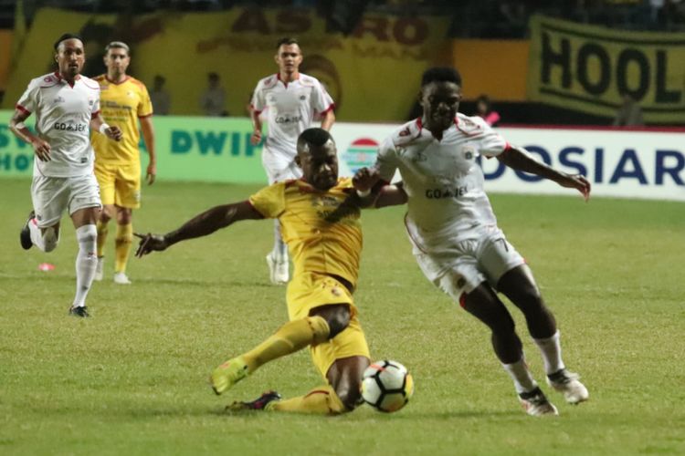 Sriwijaya FC menjamu Persija Jakarta pada pertandingan Liga 1 di Stadion Jakabaring, 10 Juli 2018.