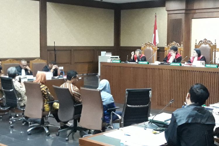Persidangan terhadap terdakwa mantan Direktur Utama PT Pertamina Persero, Karen Agustiawan digelar di Pengadilan Tindak Pidana Korupsi Jakarta, Kamis (28/2/2019). 