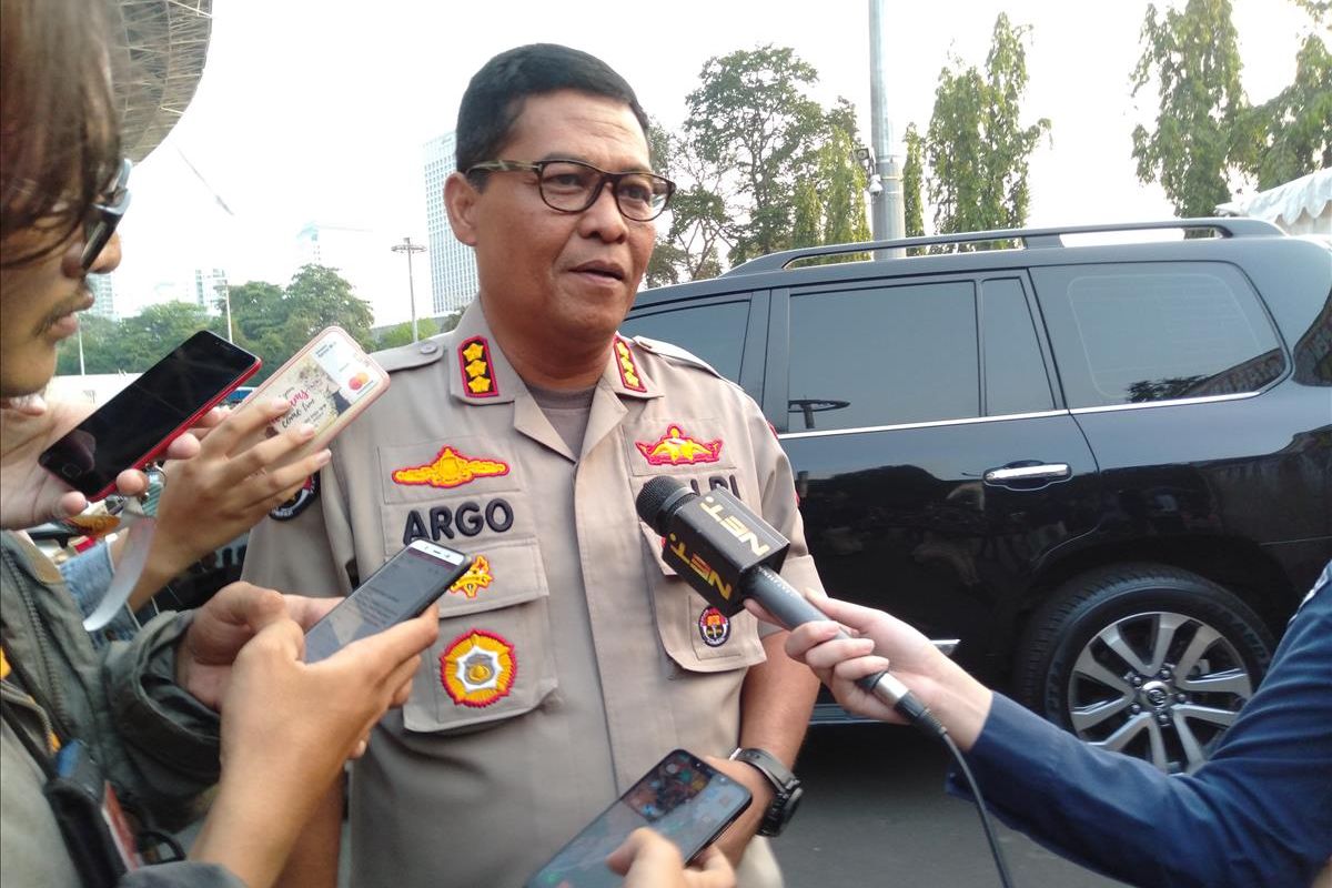 Kabid Humas Polda Metro Jaya, Komisaris Besar Argo Yuwono di Stadion Utama Gelora Bung Karno, Jakarta Pusat, Rabu (10/7/2019)
