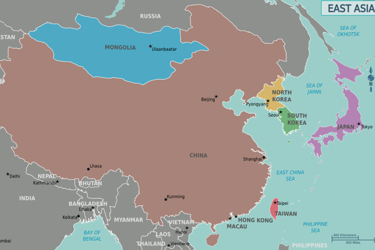 Peta Asia Timur Laut
