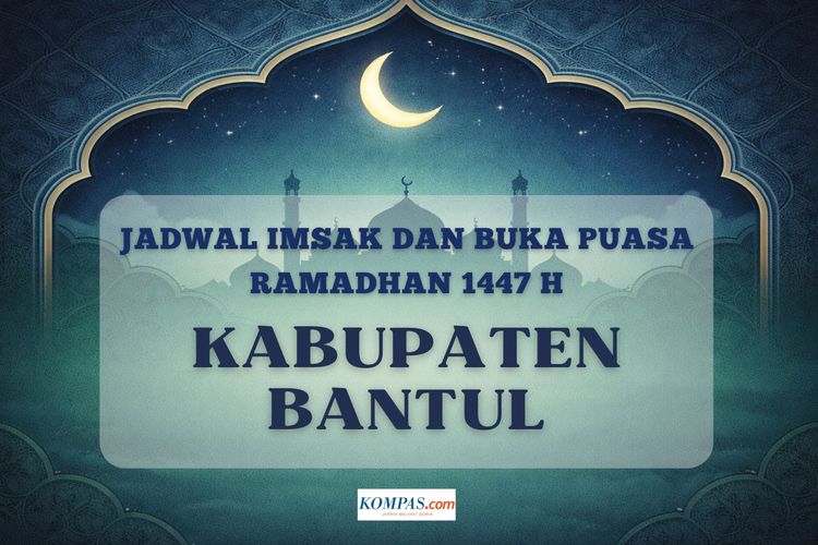 Jadwal imsak dan buka puasa Ramadhan 2026 Kabupaten Bantul lengkap dari tanggal 1 - 30 Ramadhan 1447 H.