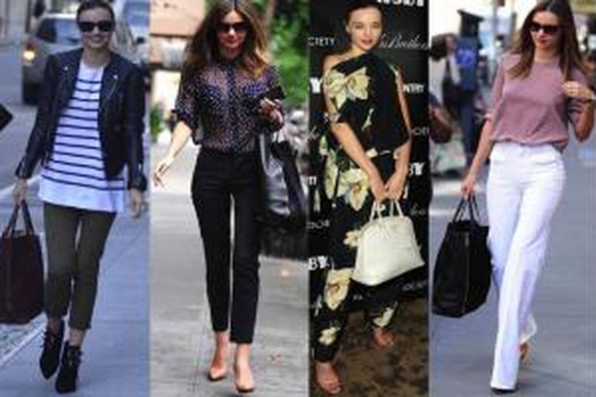 Miranda Kerr adalah salah satu aktris yang hobi membawa tas besar dan high heels