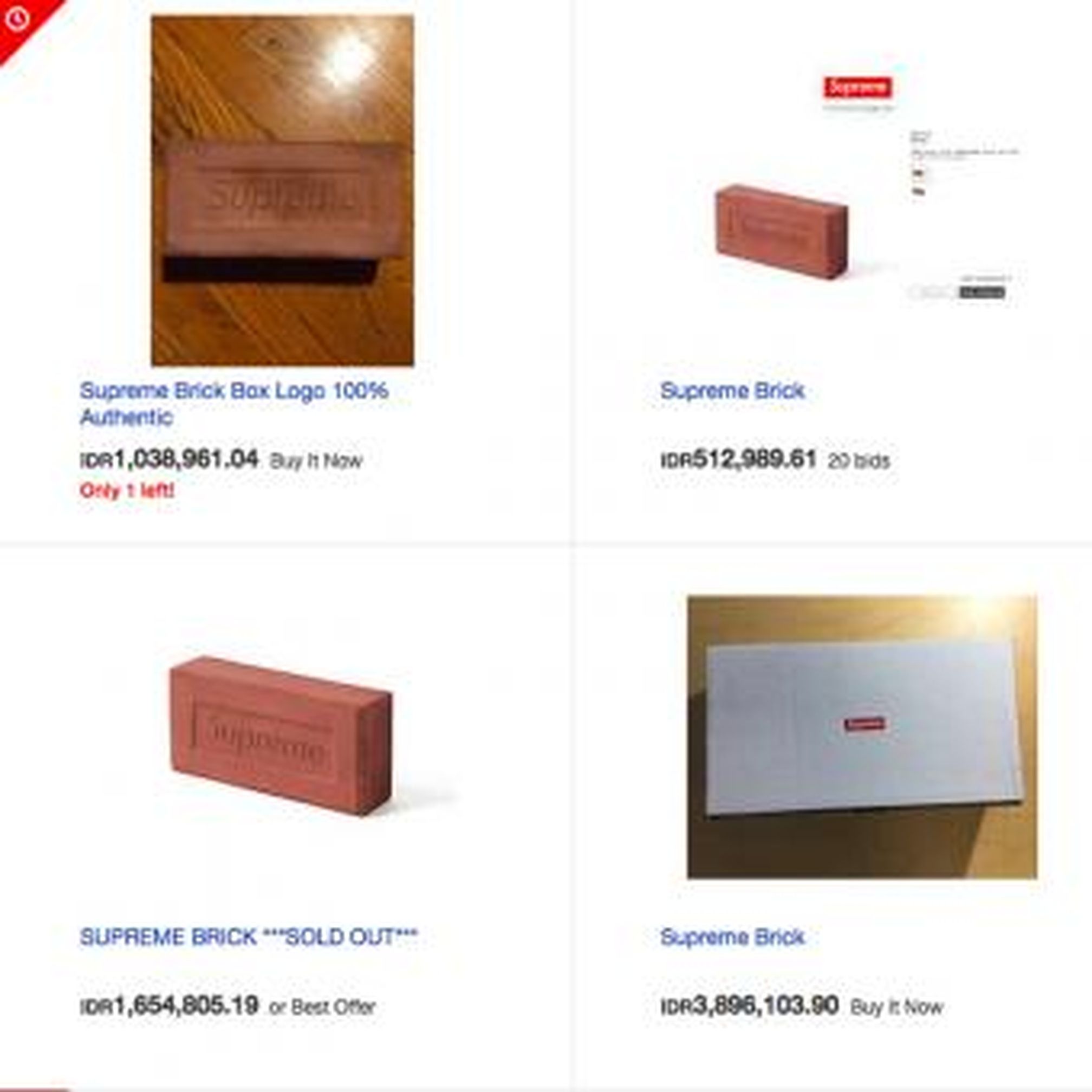 Harga Sebongkah Bata   Supreme   di eBay Capai Rp 1 Juta