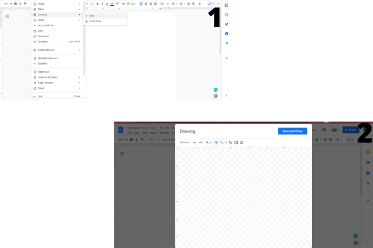 cara membuat text box di Google Docs 