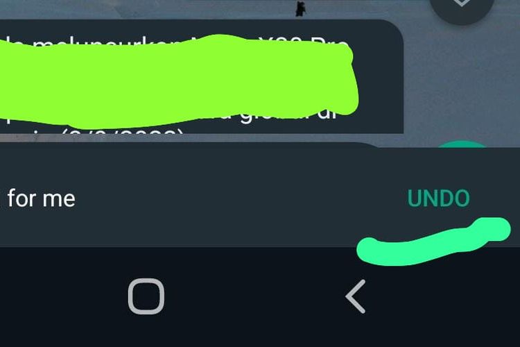 WhatsApp kedatangan tombol untuk membatalkan hapus pesan.